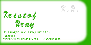 kristof uray business card